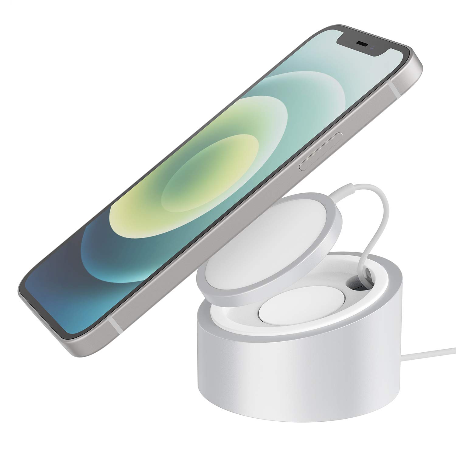 Premium Stouchi Mag-Safe Charger Stand - Heavy Duty Metal Wireless Charging Dock for iPhone 13/12 | Desktop Magnetic Phone Holder (Mag-Safe Charger Not Included) | Perfect for Office, Home & Travel Use