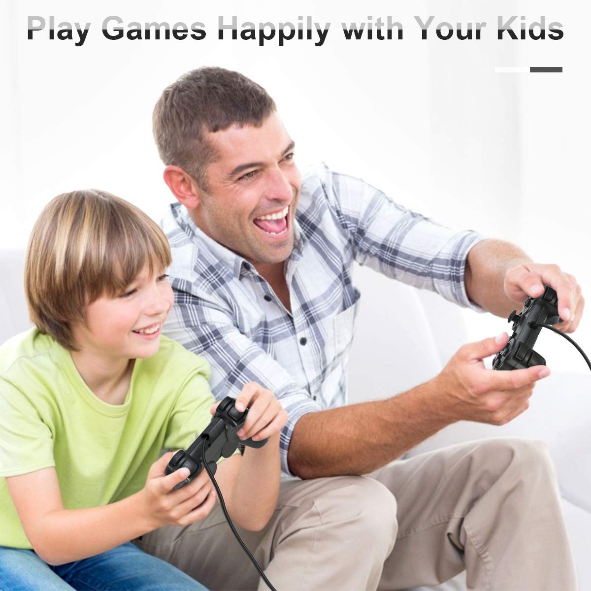 Cipon Wired PS2 Controller - Black Gamepad with 71 Inch Cable for PlayStation 2 Console | Perfect for Retro Gaming, Fighting Games & Multiplayer Sessions