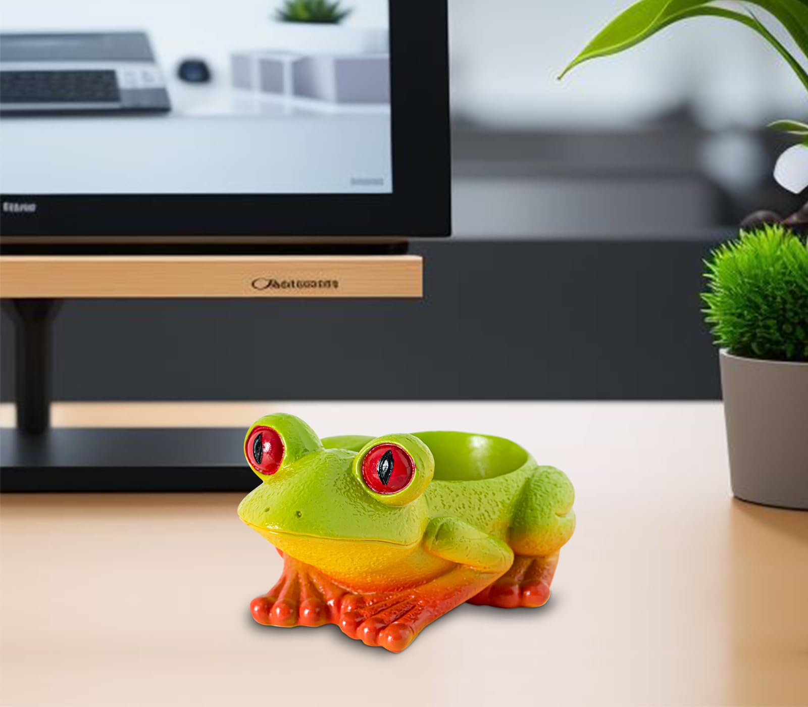 Cute Frog Paper Clip Holder for Desk - Fun & Functional Paperclip Organizer & Dispenser - Perfect Office Supply Accessory for School, Home & Work Organization