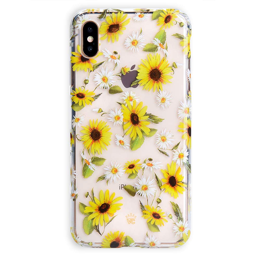 Velvet Caviar iPhone Xs & iPhone X Case - Cute Clear Protective Phone Cover with Sunflower Daisy Floral Design for Women & Girls (Yellow) - Perfect for Everyday Use, Gifts & Fashion Accessories