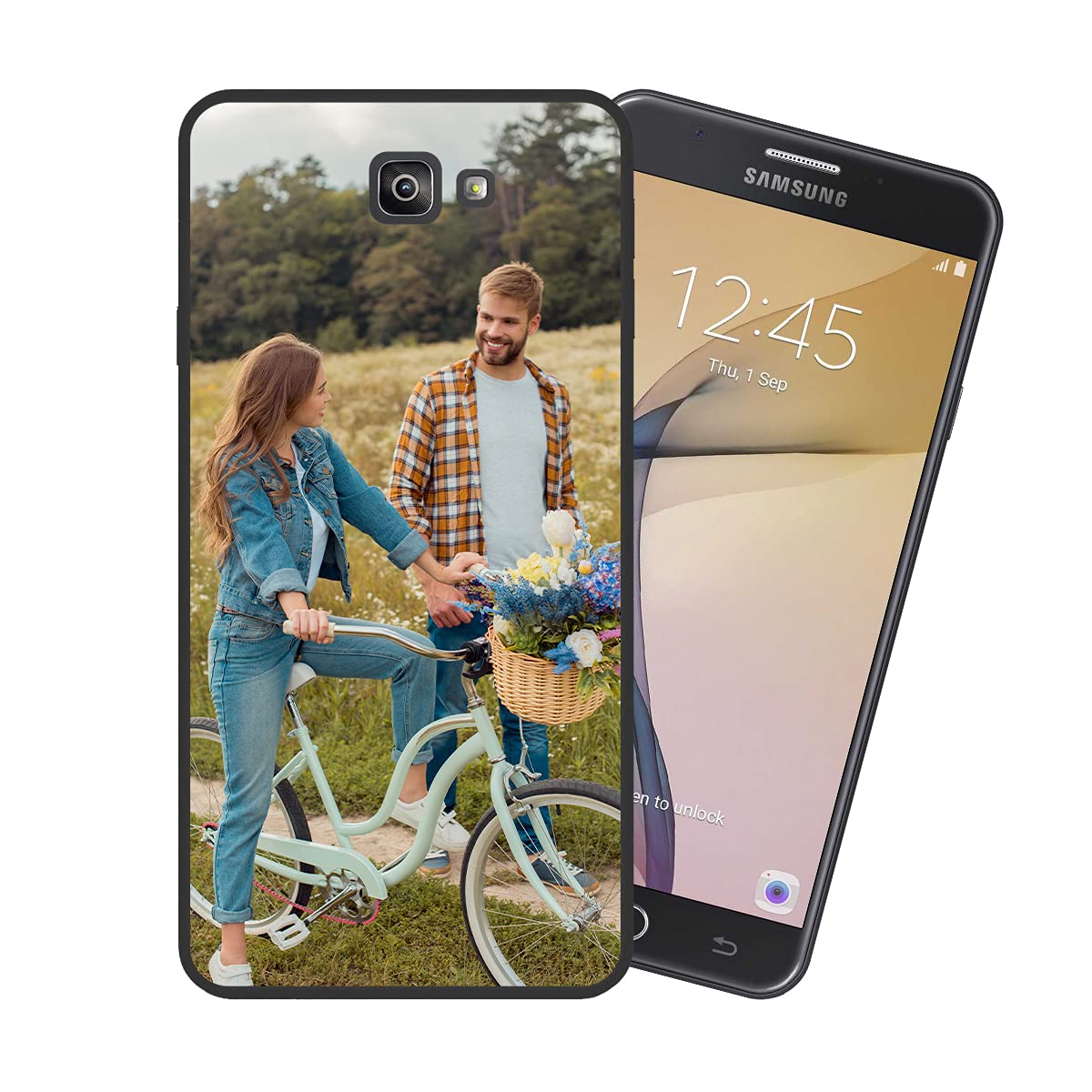 Custom Personalized Picture Phone Case for Samsung Galaxy J7 Prime - Shockproof Silicone Protective Cover with Soft Candy Texture - Perfect Christmas Birthday Gift for Her/Him - Ideal for Daily Use, Travel & Special Occasions