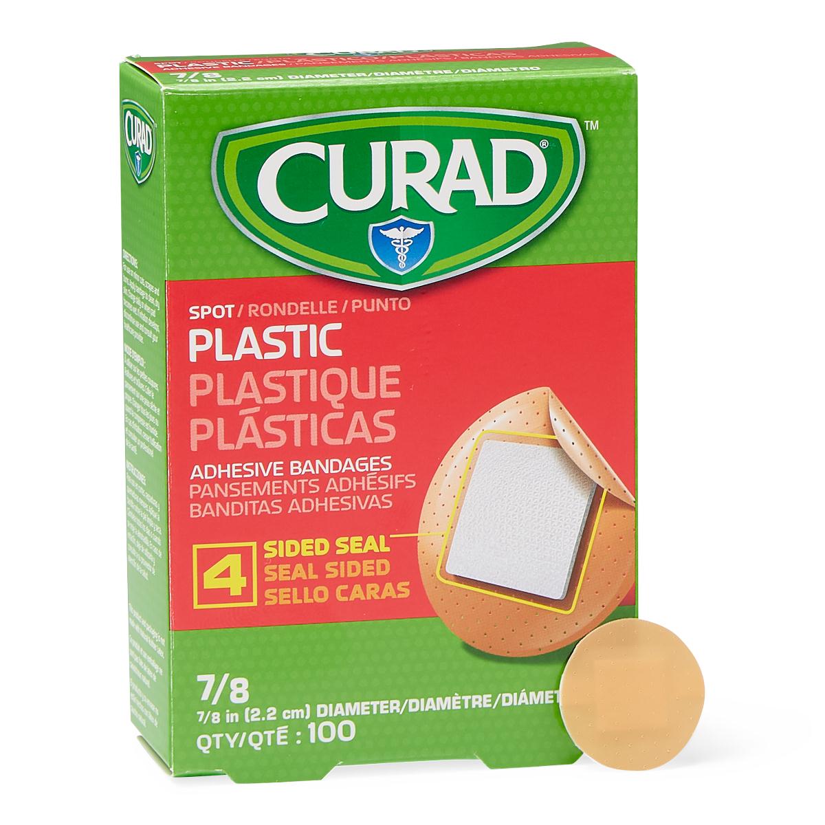 Waterproof Plastic Adhesive Bandages - 7/8 Inch Spot Bandages for Minor Cuts & Scrapes | First Aid Wound Care for Kids & Adults | Ideal for Fingers, Knees & Everyday Protection
