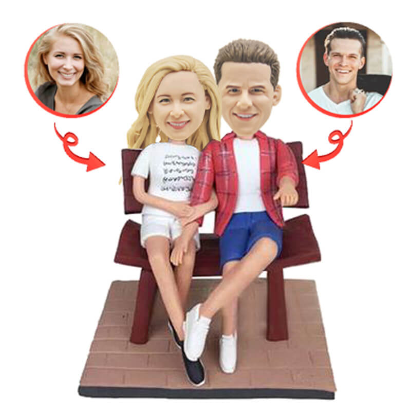Custom Couple Bobblehead Figurine - Personalized Chair Pose - Perfect for Anniversaries, Weddings & Romantic Gifts