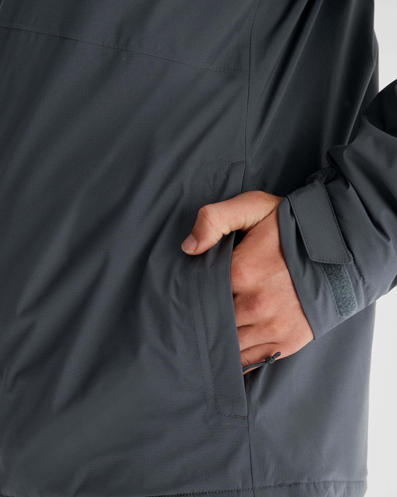 Men's Waterproof Insulated Rain Jacket - Lightweight 2L Trailhead Jacket for Hiking & Outdoor Activities - Night Black Color