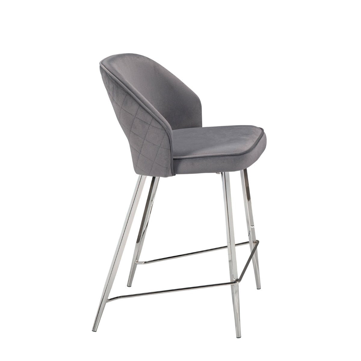 Camille Dark Grey Counter Height Chairs Set of 2 - Modern Bar Stools for Kitchen Island, Breakfast Nook & Dining Room