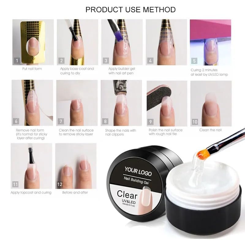 NAILWIND Professional Builder Gel for Nail Extensions - UV Gel Acrylic Kit for Strong & Long False Nails - Pink Nude (1 Piece) - Perfect for Salon, DIY Manicures & Nail Art Enthusiasts