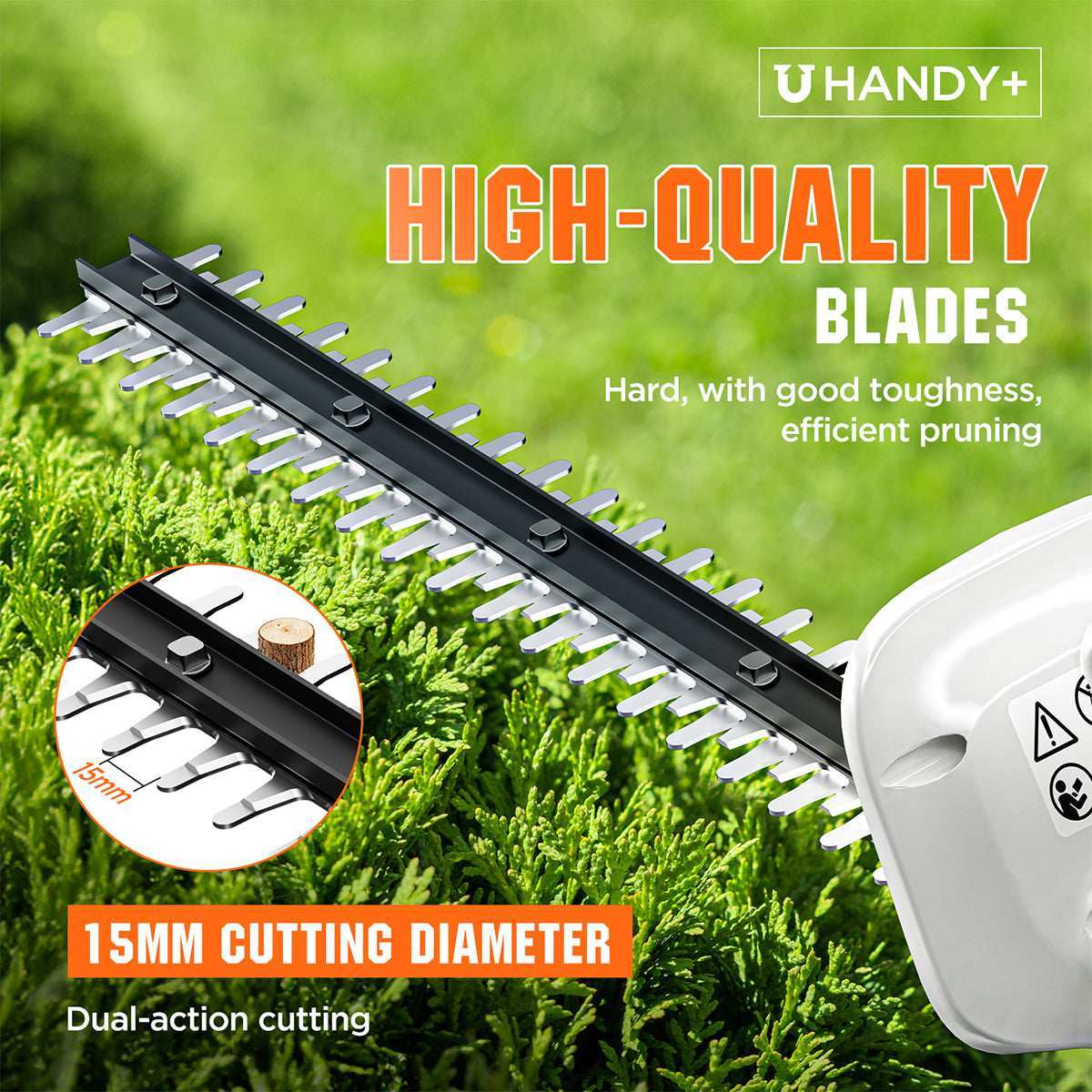 20V Cordless Hedge Trimmer - Handy+ U20 2.0Ah Battery Powered (Tool Only) | Lightweight Shrub Trimmer for Garden Landscaping, Yard Maintenance & Hedge Shaping