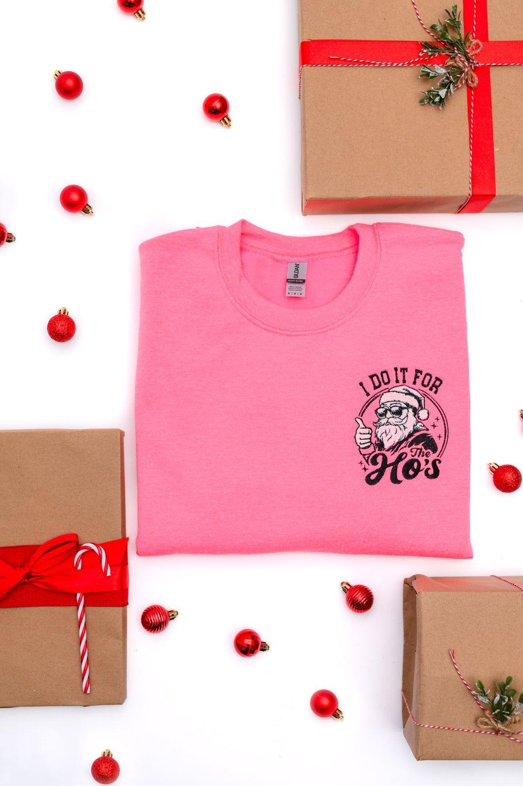 PREORDER: For The Hos Embroidered Sweatshirt - Women's Fashion Hoodie with Unique Design | Perfect for Casual Wear, Street Style & Gift Giving