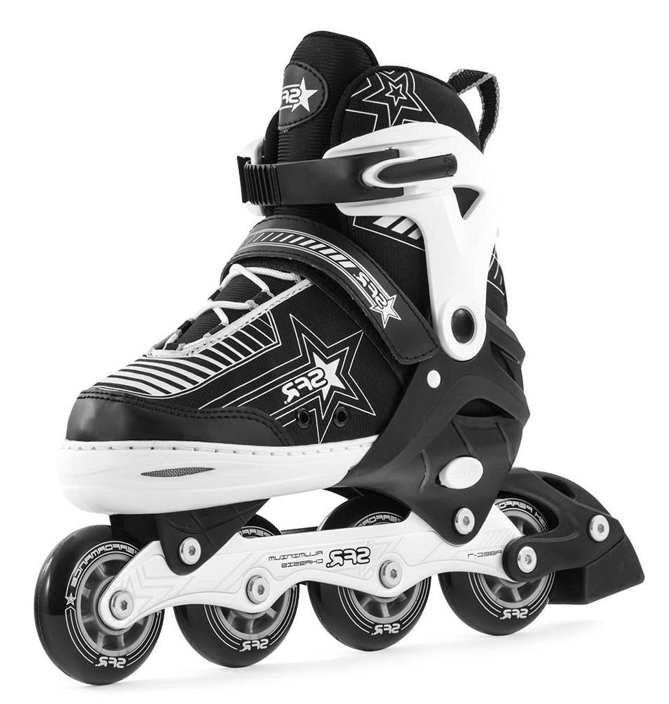 SFR Pulsar Adjustable Kids Inline Skates for Boys & Girls - Silver Rollerblades for Outdoor & Indoor Skating, Fitness & Fun Activities