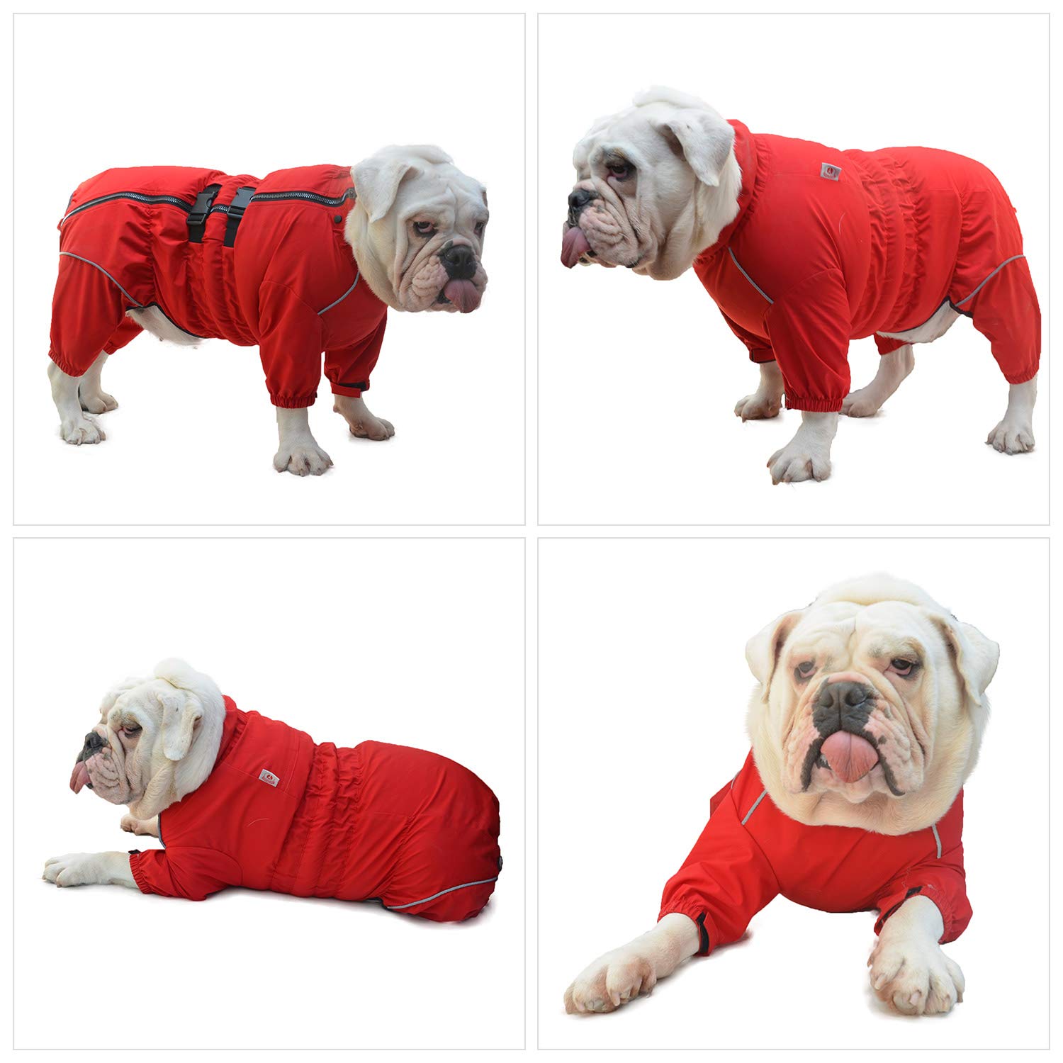 Waterproof Dog Jacket - Lightweight Reflective Raincoat & Windproof Snow Vest for Small, Medium, Large Dogs (Red) - Perfect for Outdoor Adventures, Rainy Walks & Winter Protection