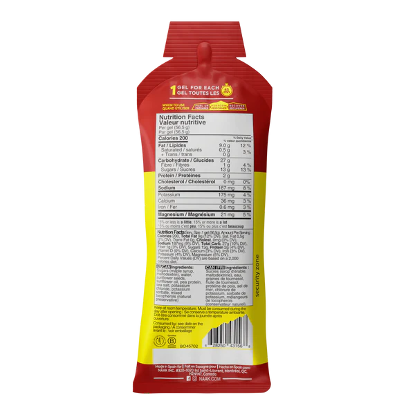 Naak Ultra Energy Gel - Natural Endurance Fuel for Runners & Athletes - Fast-Acting Energy Boost for Marathon, Cycling & Workouts