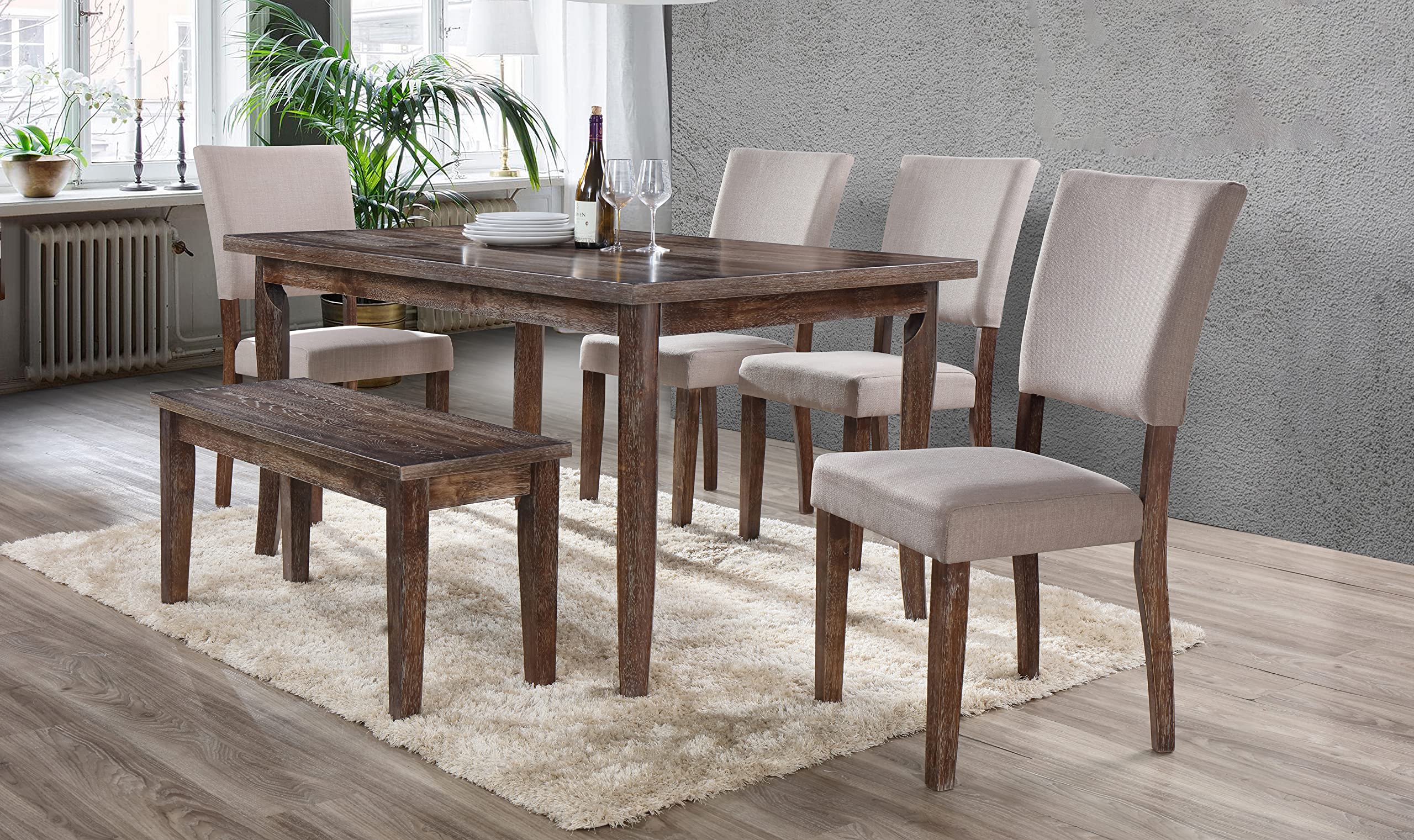 Premium Solid Wood Dining Table - MINDNOC Master Furniture Collection | Natural Finish | Perfect for Modern Farmhouse & Contemporary Dining Rooms