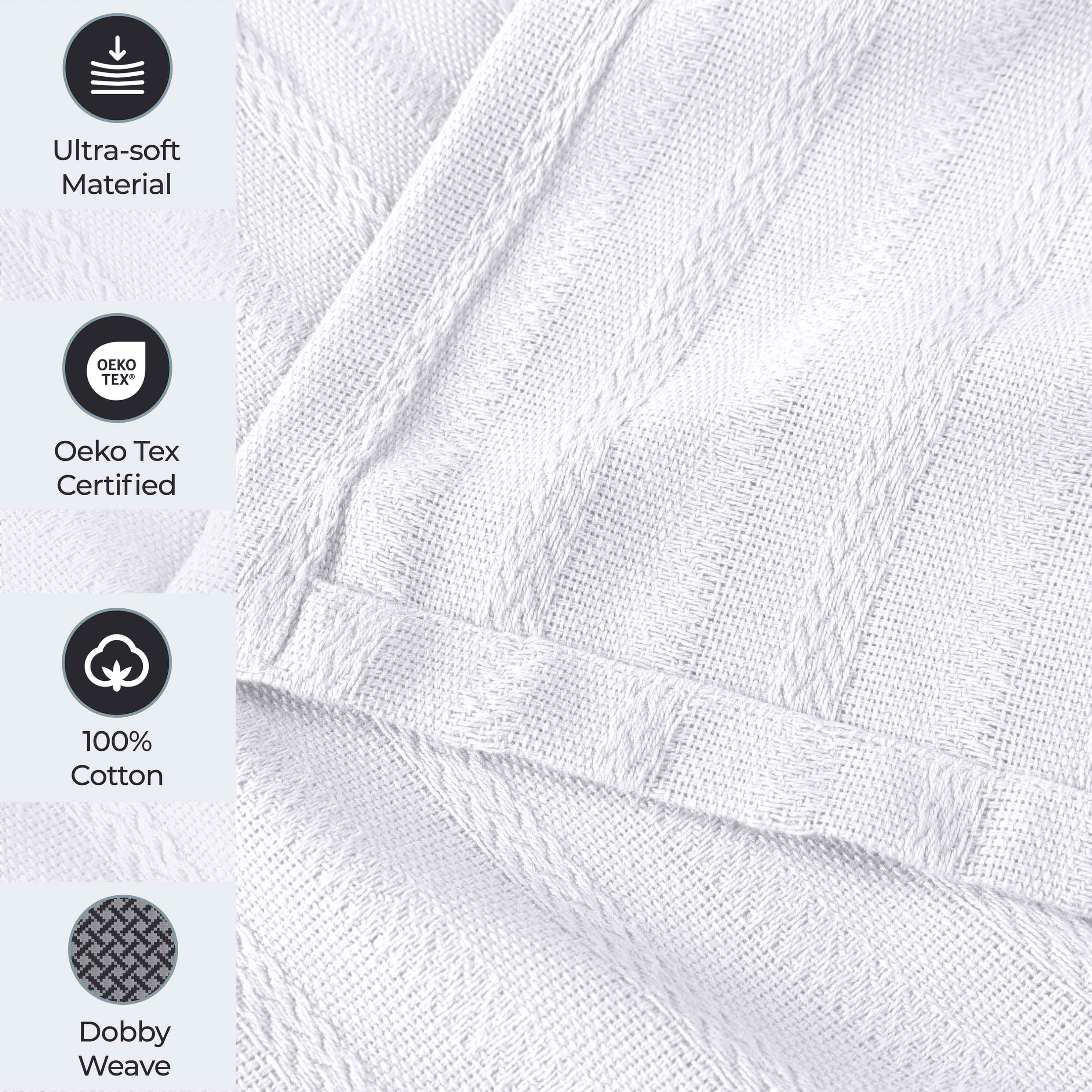 Soft Clara Cotton Textured Striped Lightweight Woven Blanket - Perfect for Sofa, Bed & Outdoor Picnics