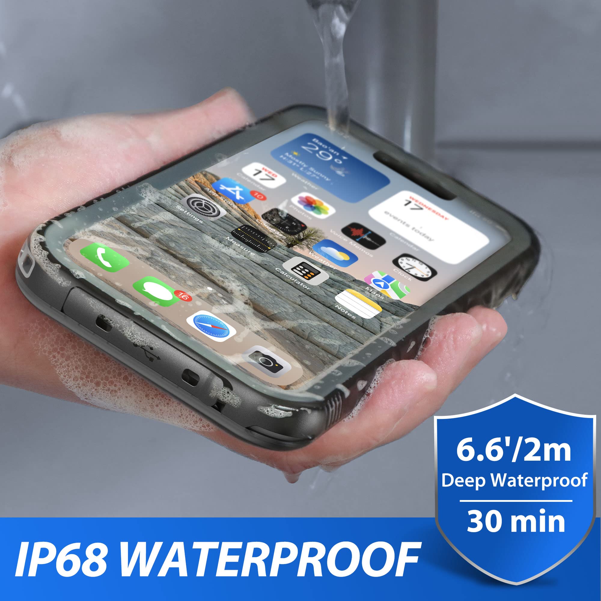 SPORTLINK Rugged Waterproof Case for iPhone 14 Pro Max (6.7