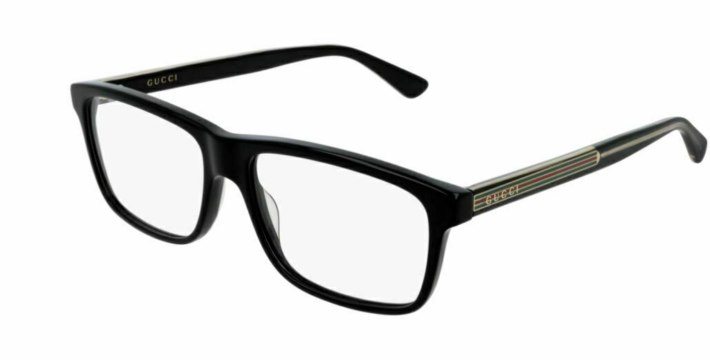 Gucci GG 0384 O 004 Black Rectangular Unisex Eyeglasses - Stylish Designer Glasses for Men & Women | Perfect for Fashion, Work & Everyday Wear