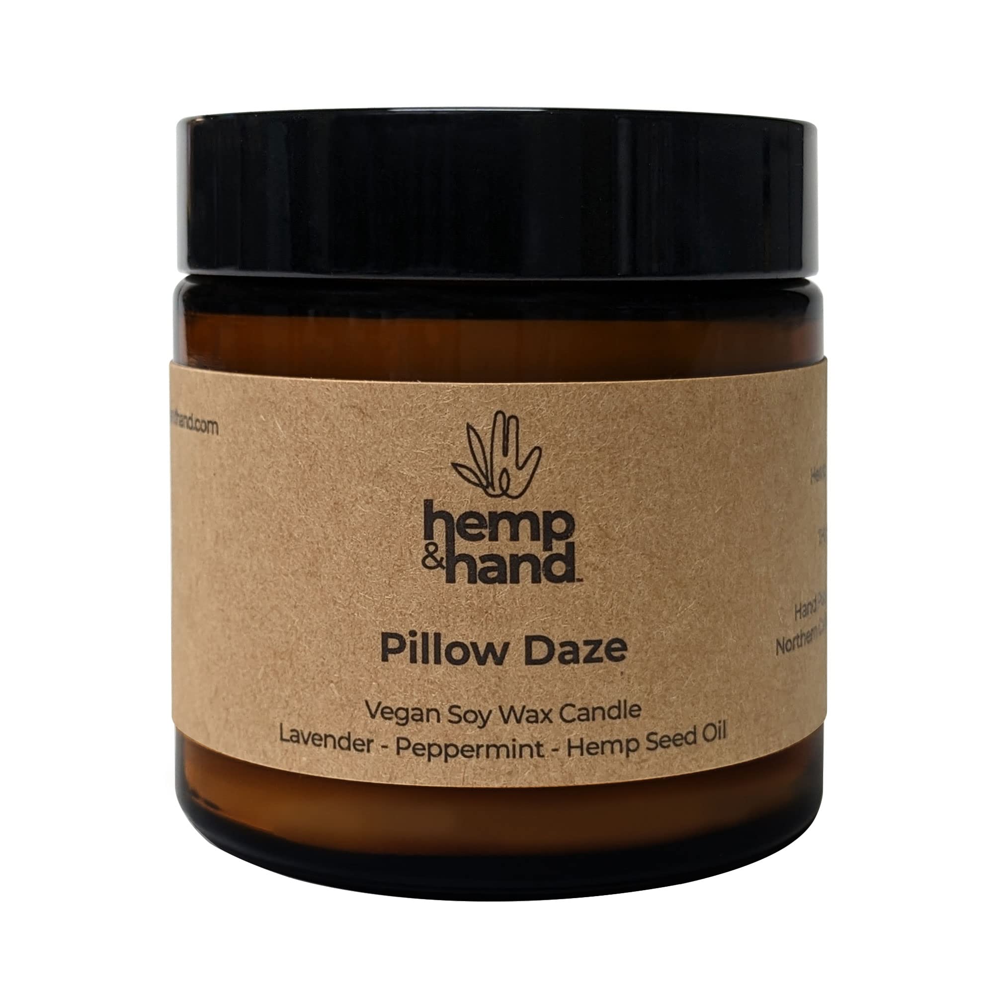 Organic Hemp Soy Wax Hand-Poured Candles - Lavender & Peppermint Scented for Home, Travel, Meditation & Relaxation | Perfect for Bath Time, Spa Days & Thoughtful Gifts | Eco-Friendly Aromatherapy Candle by Hemp and Hand