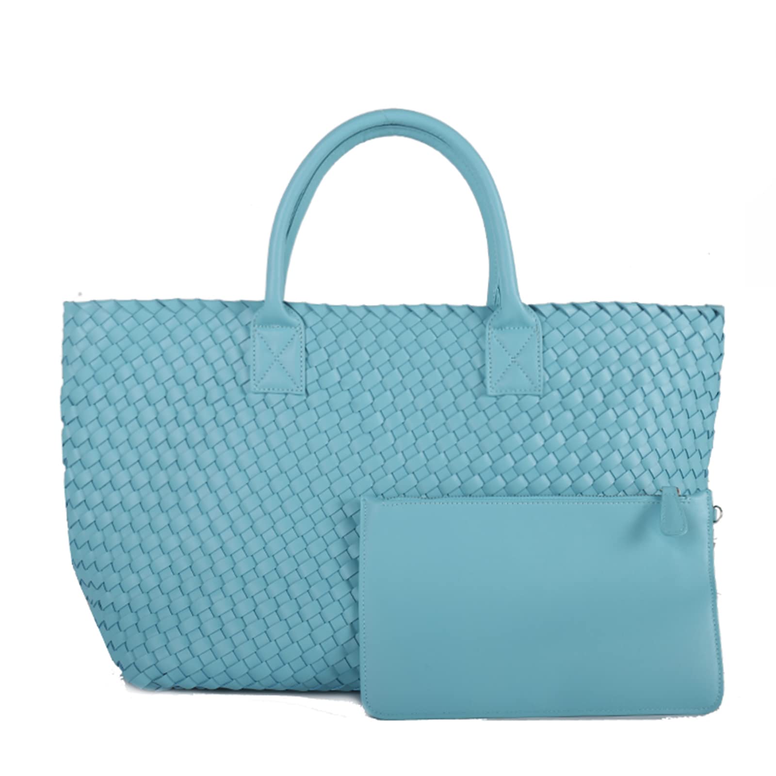 Eco-Friendly Vegan Leather Tote Bag for Women - Large Capacity Woven Shopper & Travel Handbag - Perfect for Work, Shopping, and Daily Use