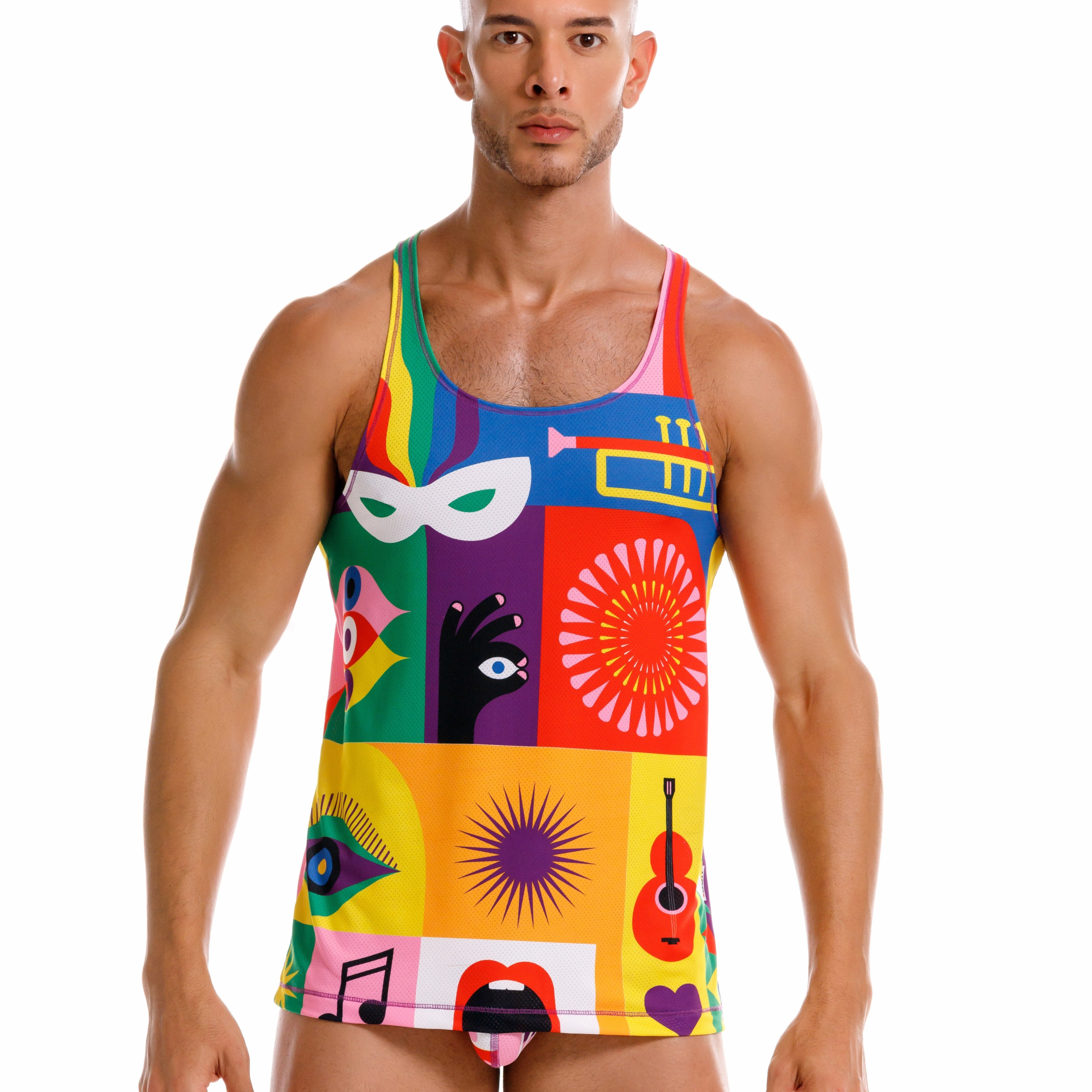 JOR Carnival Slim Fit Mesh Tank Top for Men - Breathable & Lightweight Summer Muscle Shirt - Gym, Workout, Running, Beach & Casual Wear
