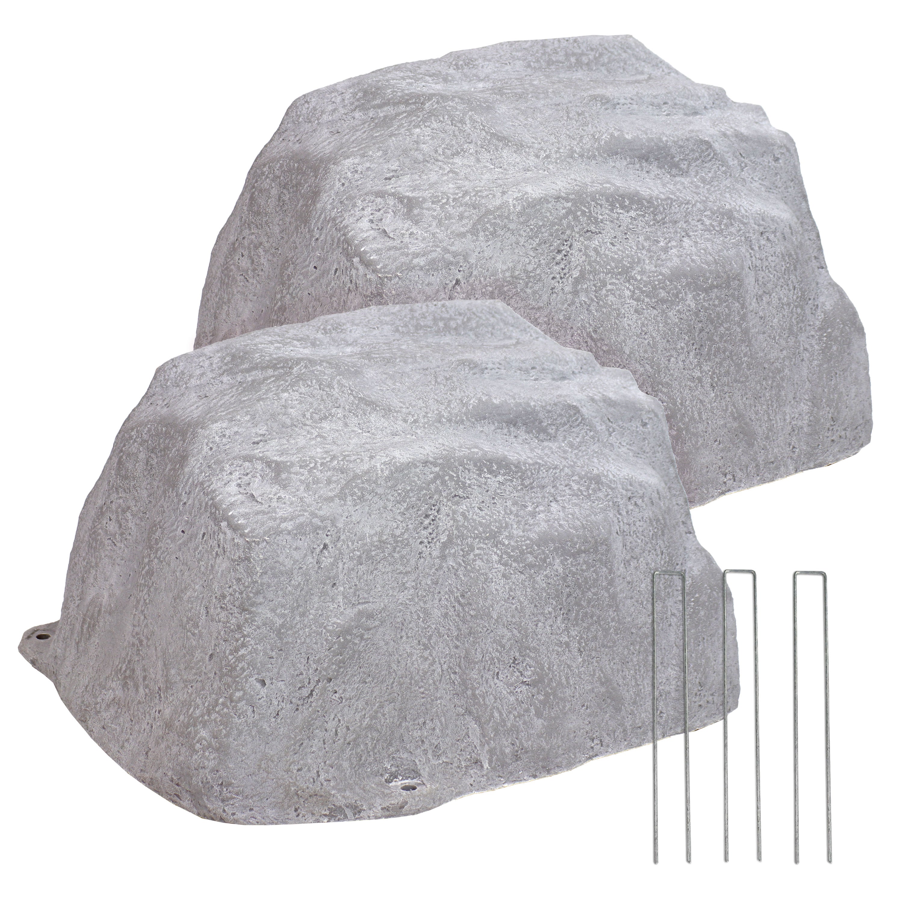 Sunnydaze Low Profile Artificial Landscape Rock Cover with Stakes - Decorative Yard & Garden Camouflage for Utility Boxes, Pipes & Unsightly Objects