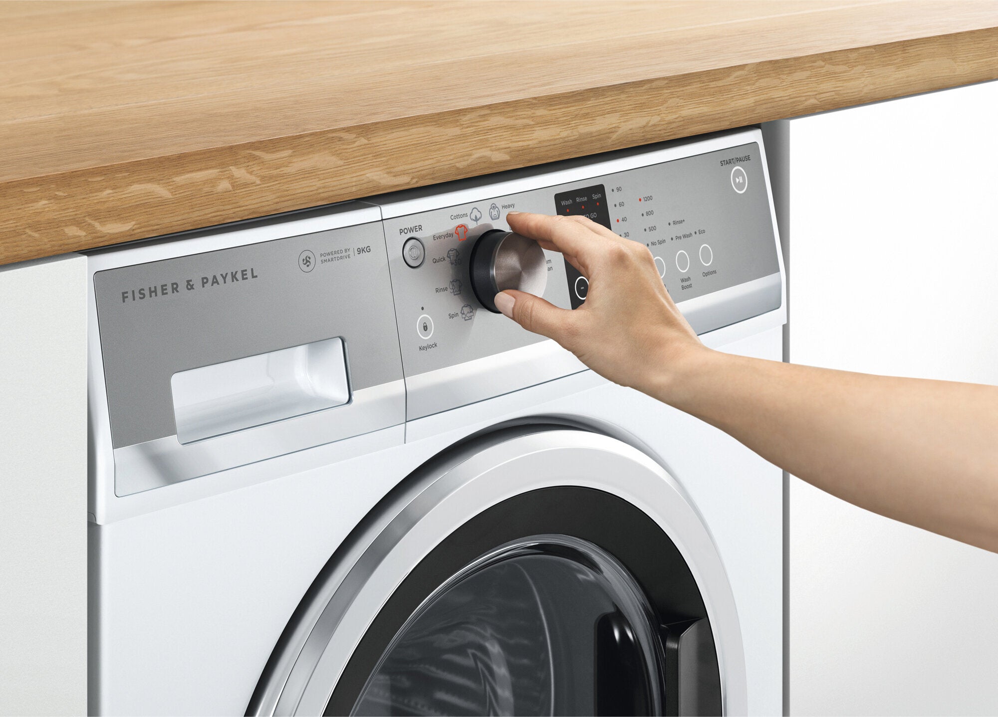 Fisher & Paykel WH9060J3 9kg Front Load Washing Machine - Energy Efficient, Quiet Operation for Apartments & Small Homes