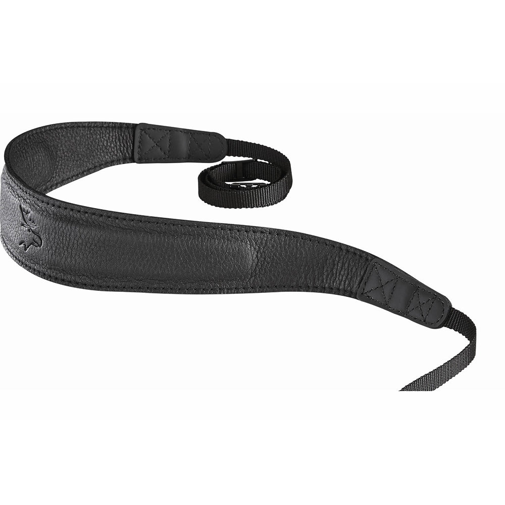 EDDYCAM Elk Leather Neck Strap - 50mm Wide Black Leather Camera Strap with Black Stitching - Durable & Comfortable for DSLR, Mirrorless & Film Cameras - Perfect for Photographers & Travel Enthusiasts