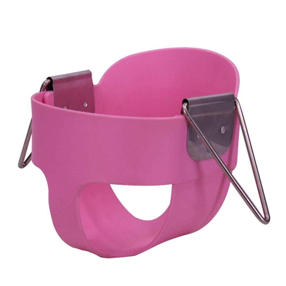 Highback Full Bucket Pink Metal Swing Set for Toddlers - Outdoor Playground Equipment for Backyard & Park Fun