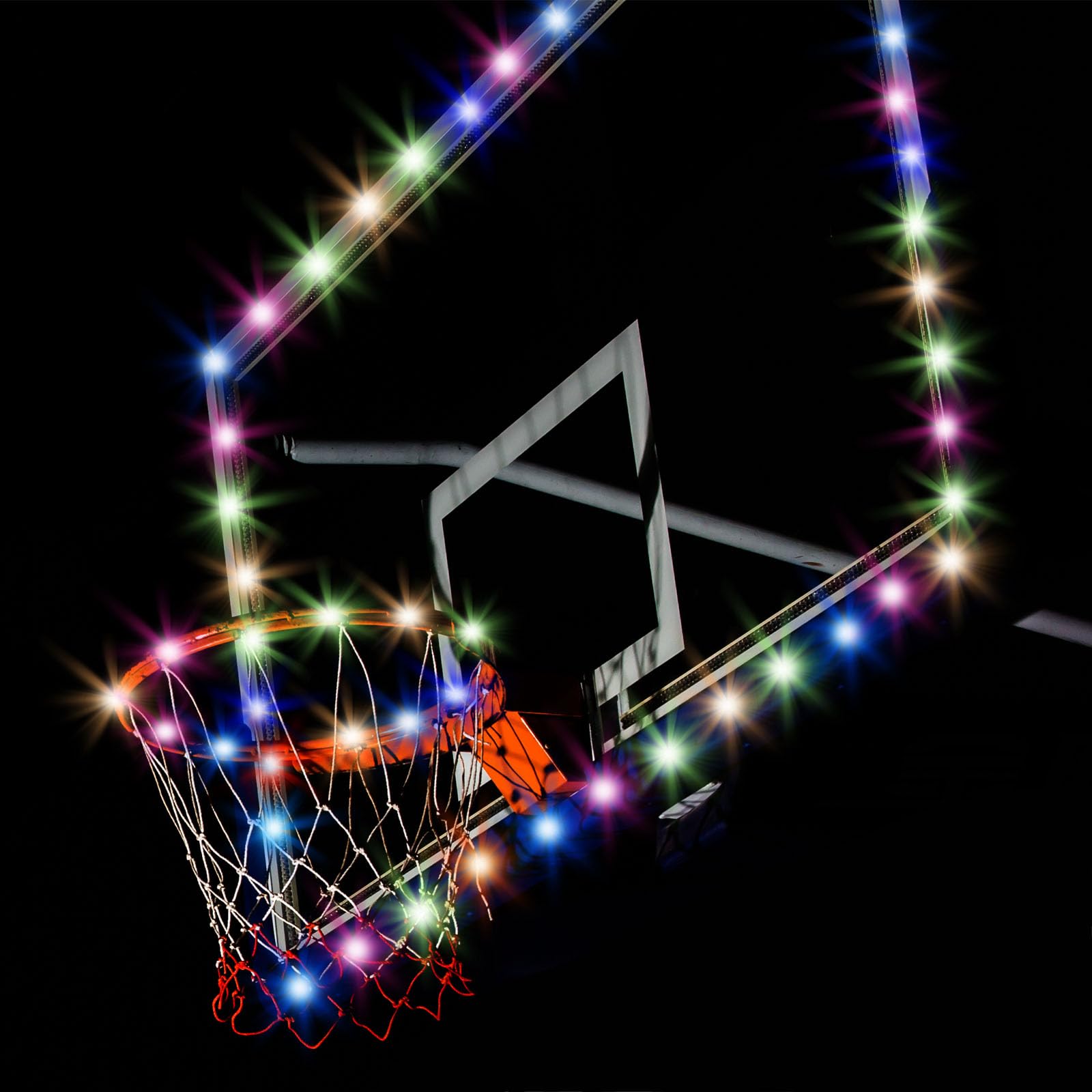 PATIKIL LED Basketball Hoop Light Set with Remote Control - Glow in The Dark Basketball Rim & Backboard Lights for Outdoor Night Games, Backyard Fun, and Luminous Nighttime Practice