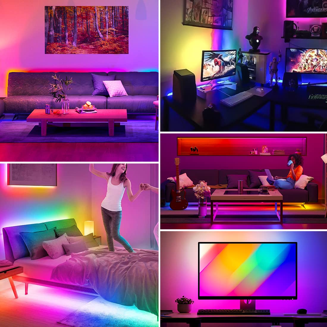 BTF-LIGHTING SK6812RGBW WS2814 TM1824 UCS2904 Bluetooth LED Strip Controller with Music Sync, Timer, IR Remote - Compatible with Android & iOS Apps for Home Decor, Parties, and Gaming Setups
