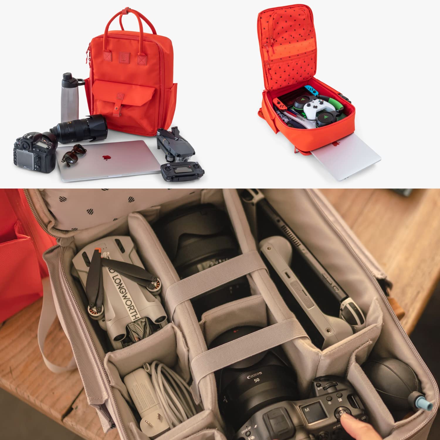 **Sierra Camera Backpack - Waterproof 24L DSLR Backpack for Travel, Fits 18in Laptop & Camera Gear - Durable & Lightweight Photography Bag for Hiking, Commuting & Outdoor Adventures (Ash)**