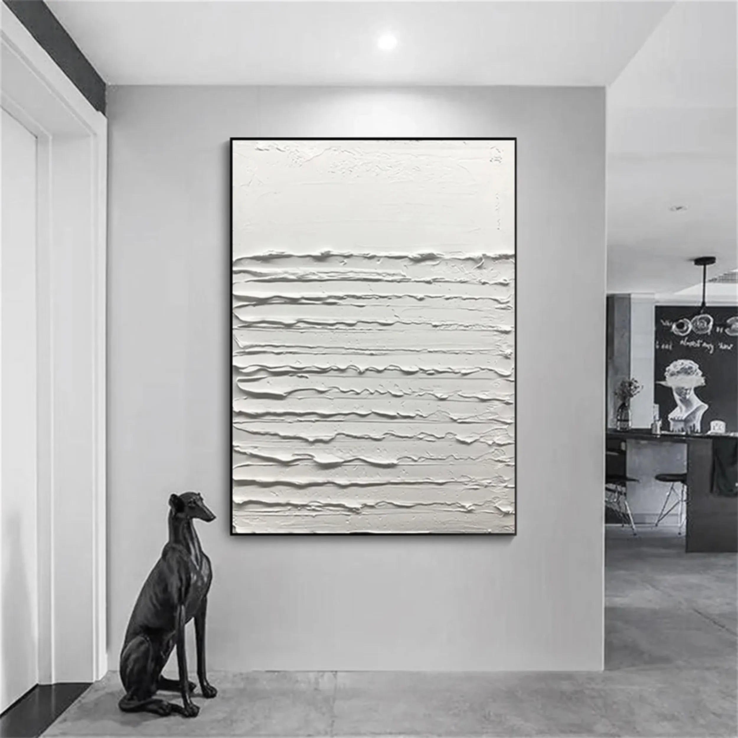White Minimalist Textured Painting Canvas #MM177 - Premium Wall Art for Modern Home & Office Decor