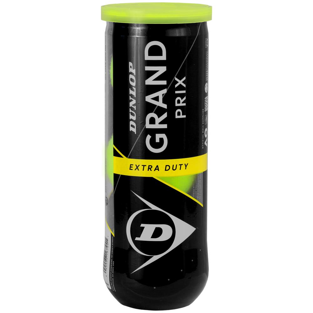 Dunlop Grand Prix Extra Duty Tennis Balls - 3 Pack | High-Visibility Tennis Balls for Competitive Play & Training | Perfect for Hard Courts & Outdoor Tennis Matches