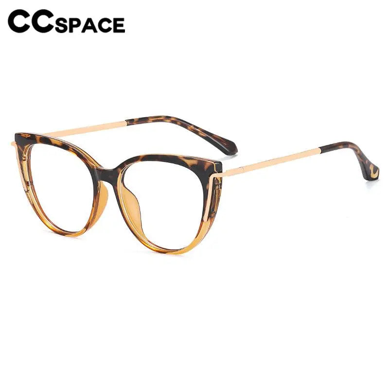 CCspace Women's Full Rim Cat Eye Titanium Eyeglasses Frame 56963 - Lightweight & Durable Glasses for Work, Reading & Fashion