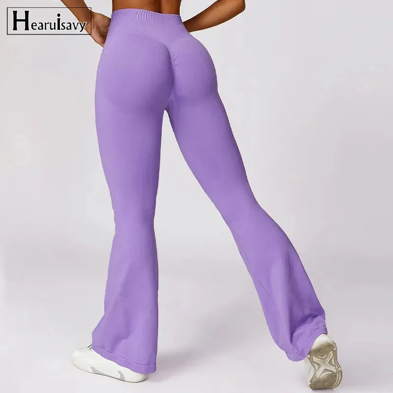 Seamless Flared Leggings for Women - High Waist Yoga Pants, Scrunch Butt Workout Leggings, Gym Dance Fitness Clothing | Perfect for Yoga, Pilates, Running & Casual Wear