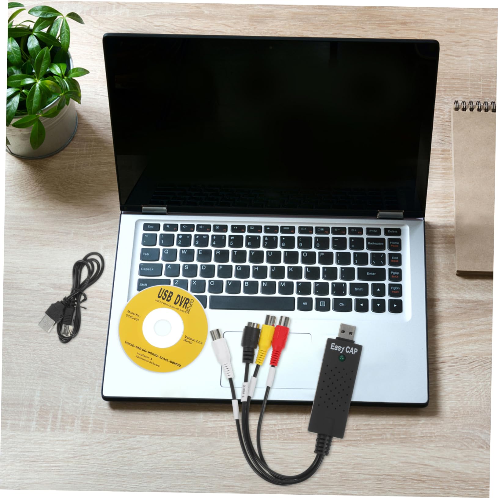 USB 2.0 Video Capture Card - Portable Audio/Video Converter for Live Streaming & Gaming