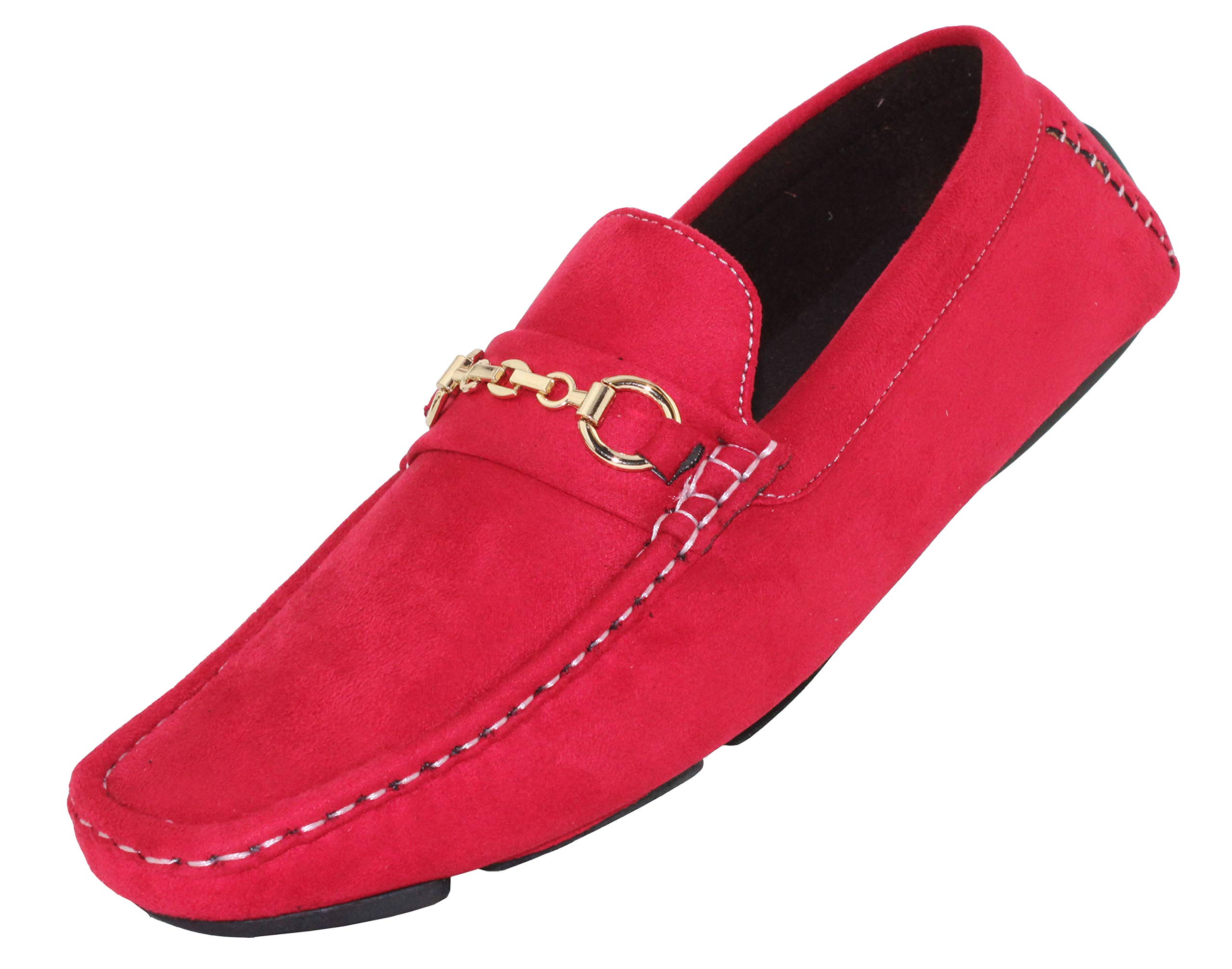**Amali Ecker Men's Casual Loafers & Moccasins – Slip-On Driving Shoes with Chain Ornament – Comfortable Slippers for Everyday Wear, Office & Travel**