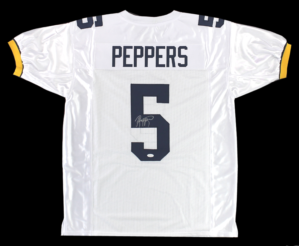 Authentic Jabrill Peppers Signed Michigan Wolverines Football Jersey - White Custom Replica - Perfect for Collectors, Fans, and Sports Memorabilia Displays