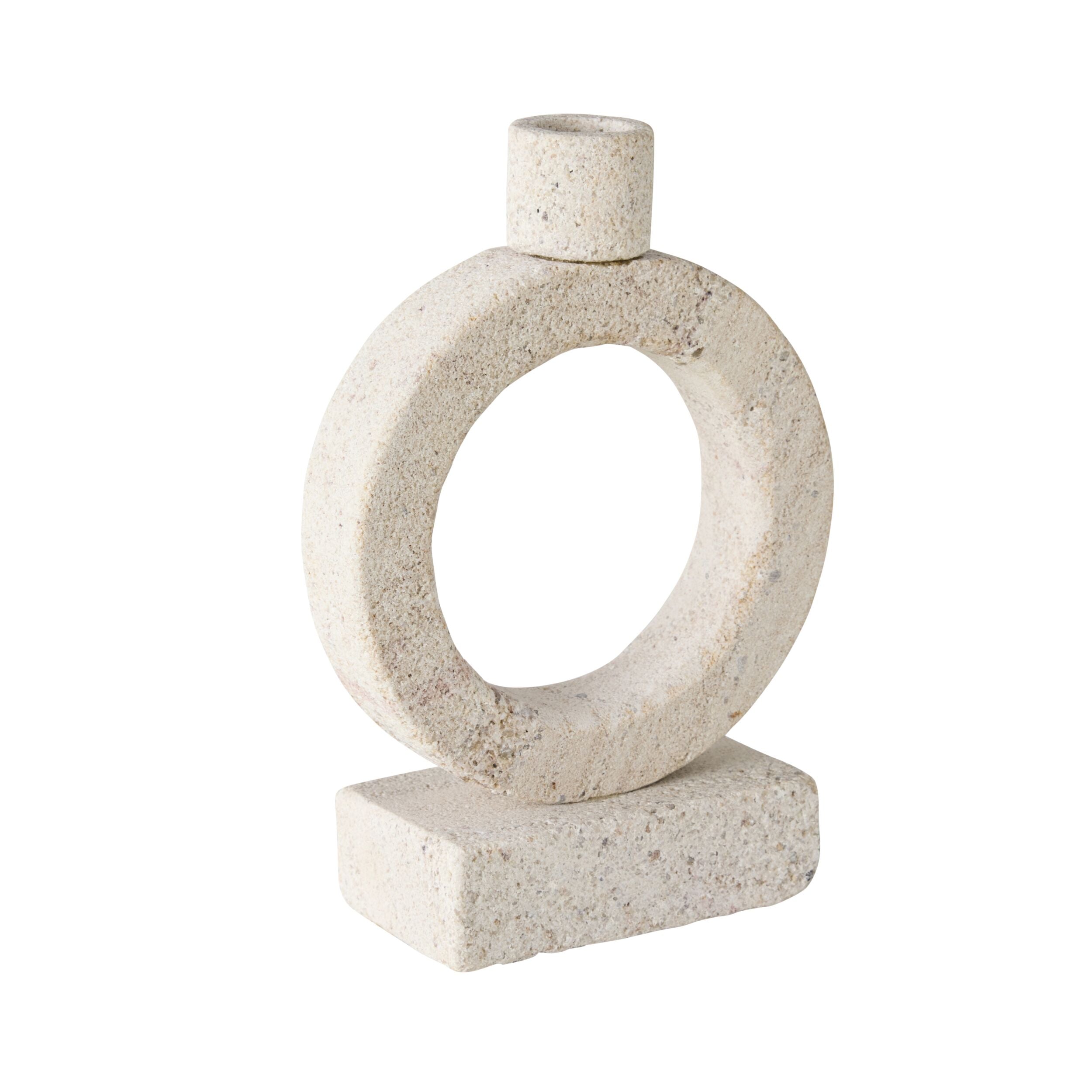 Elegant Beige Marble Orb Candle Holder - Medium Size for Home Decor, Wedding Centerpiece & Tabletop Display