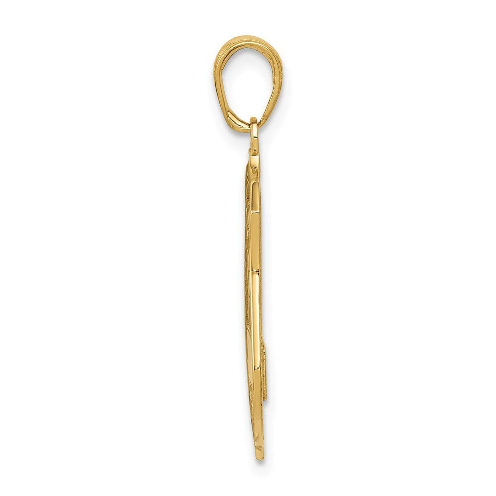 Roy Rose Jewelry 14K Yellow Gold Large Police Badge Pendant for Men & Women - Perfect for Law Enforcement Gifts, Graduation, and Everyday Wear