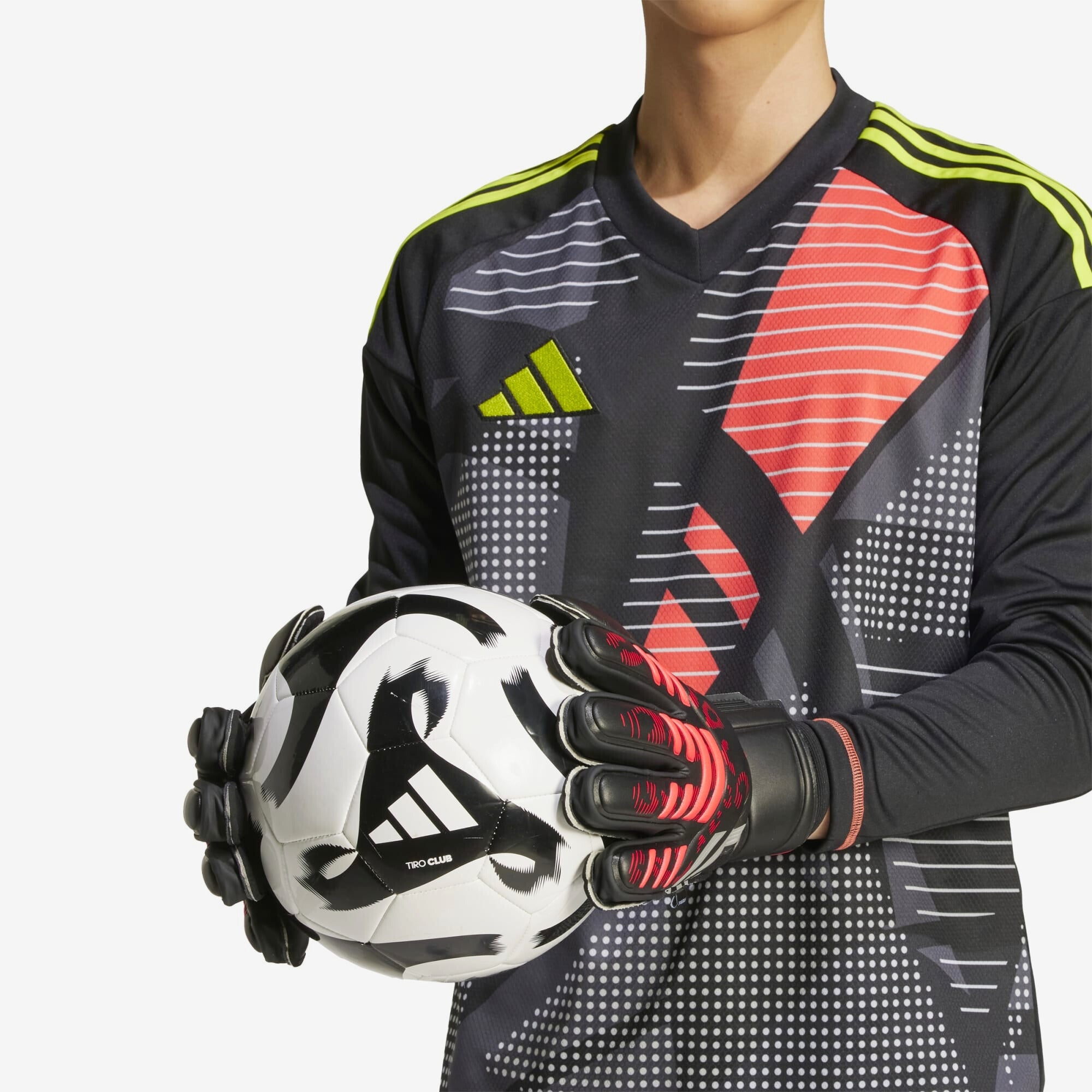 Adidas Predator Match Fingersave Goalkeeper Gloves - Professional Soccer Goalie Gloves with Finger Protection for Training & Matches - Perfect for Youth & Adult Goalkeepers