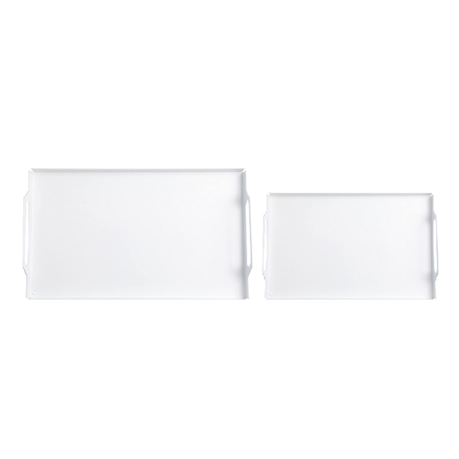 2-Piece Metal Serving Tray Set with Handles - Rectangular Snack & Breakfast Platter - Stylish Farmhouse Kitchen Decor for Dining, Entertaining & Home Display (Color: D) - Perfect for Parties, Brunch & Coffee Table Serving