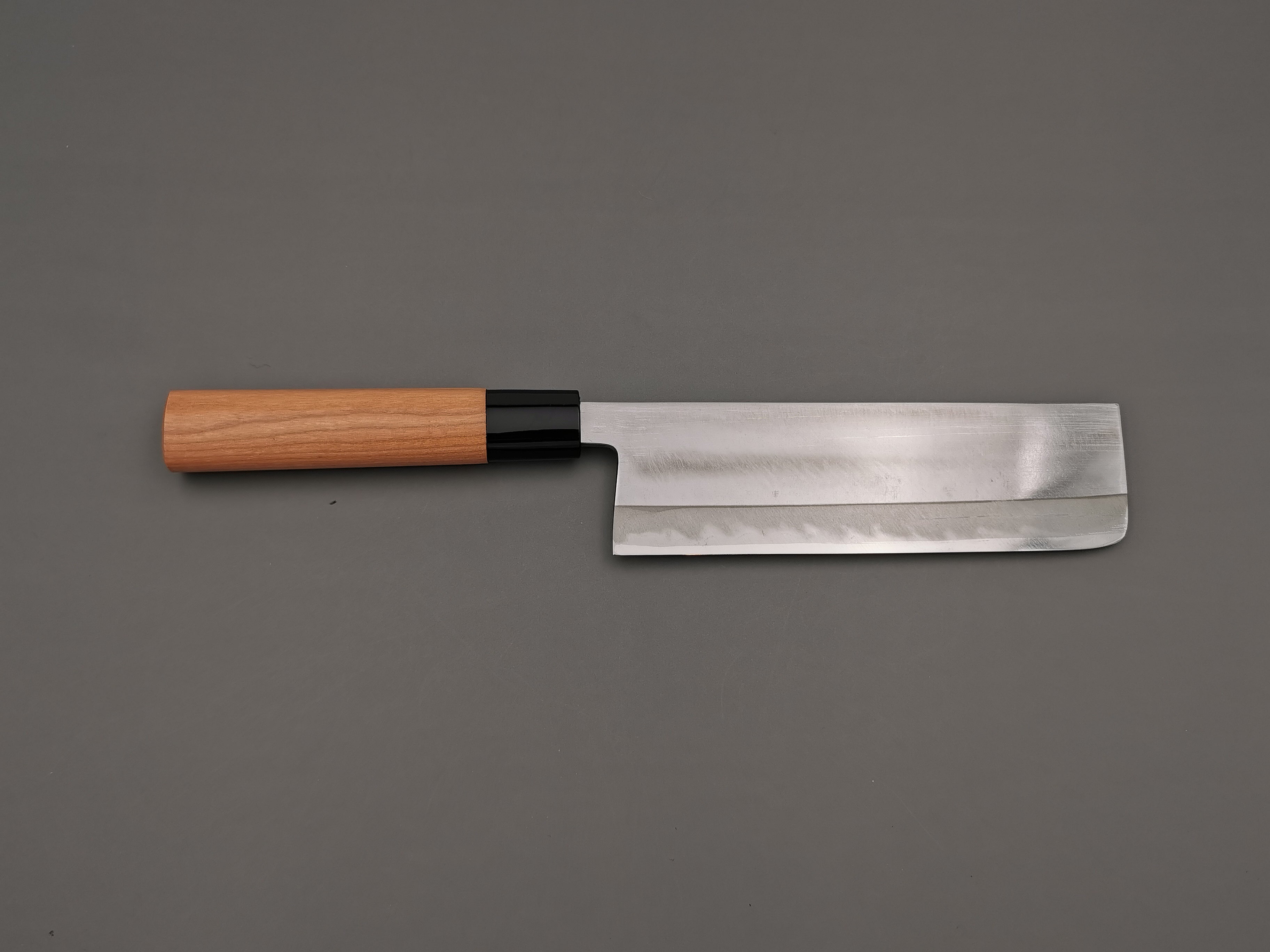 Premium Japanese Nakiri Knife - Daisuke Nishida White #1 Polished Carbon Steel Blade - Perfect for Sushi, Vegetables & Precision Cutting - Ideal for Chefs & Home Cooks