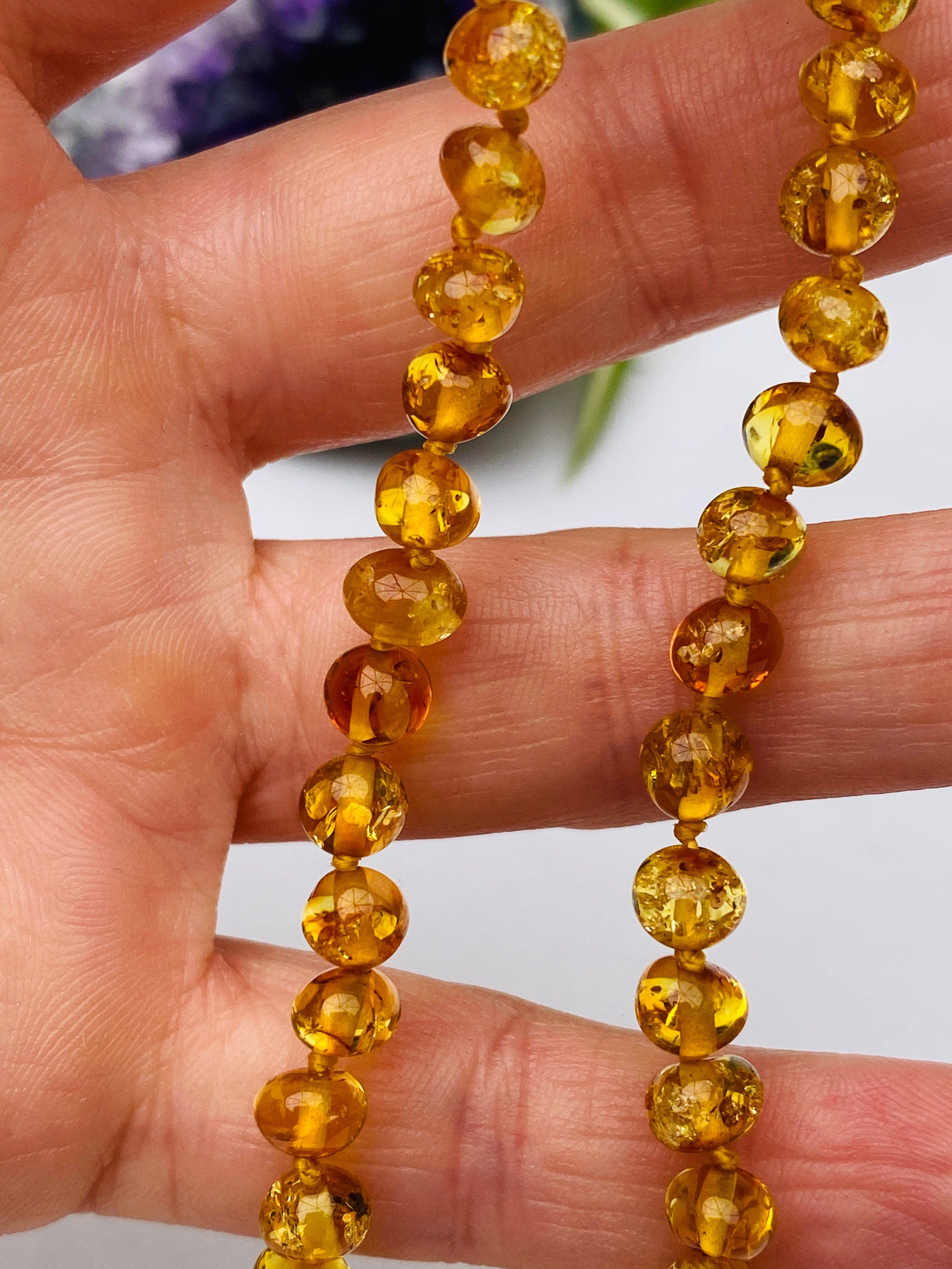 Genuine Baltic Amber Baby Necklace - Natural Teething Relief for Infants - Perfect for Soothing Sore Gums & Promoting Calmness