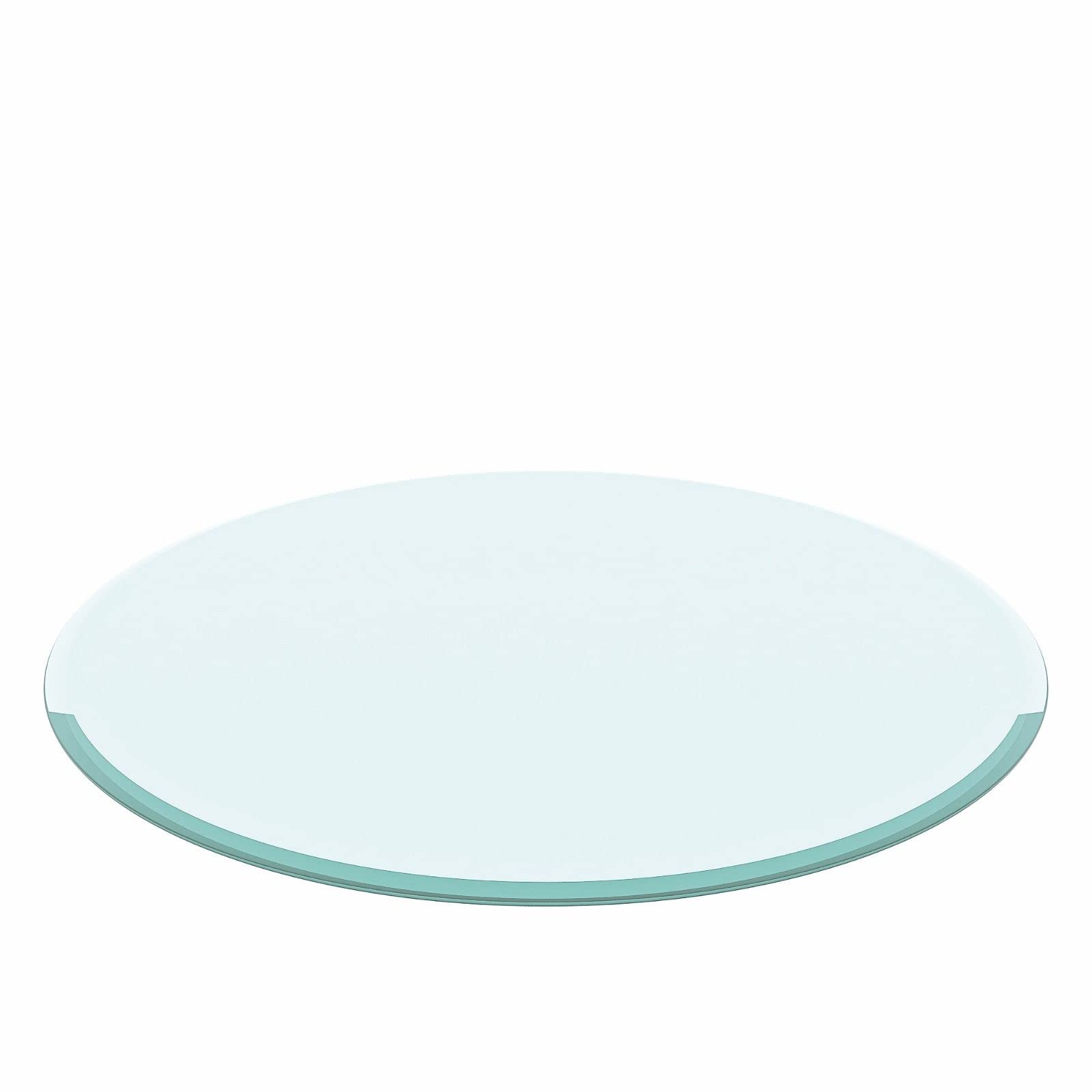 Beveled Polished Edge Round Clear Tempered Glass Table Top - 2/5 Inch Thick, Durable & Scratch-Resistant - Perfect for Dining Tables, Coffee Tables & Home Decor