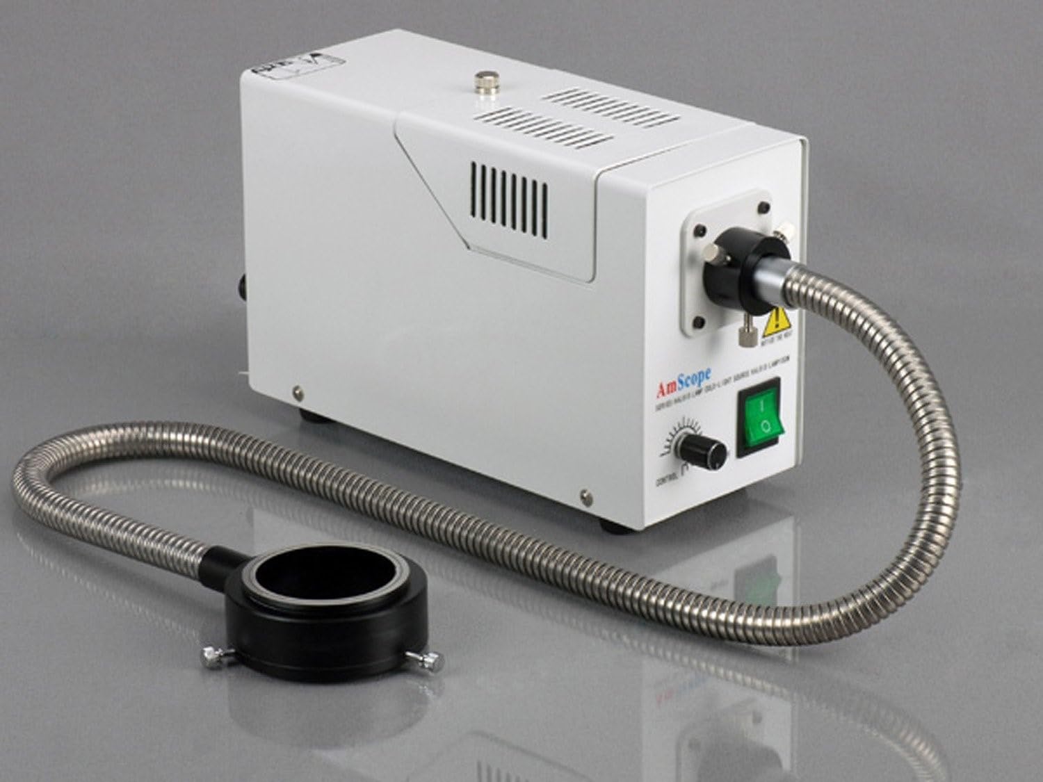 AmScope FB-OR Fiber Optic Ring Light Attachment for Microscope Illuminator - High-Precision Lighting for Microscopy, Lab Research & Dental Procedures