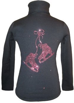 Ice Fire Ice Skating Jacket for Women - Thermal Waterproof Winter Coat with Double Skate Design in Black & Pink | Perfect for Figure Skating, Hockey Practice & Outdoor Winter Sports
