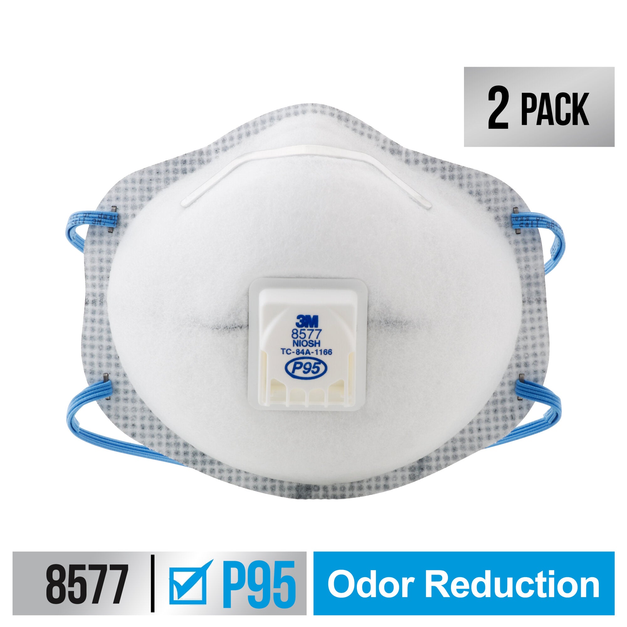3M Chemical Odor Valved Respirator 8577C2 DC PS - 2-Pack for Paint Fumes, Solvents & Industrial Work Safety