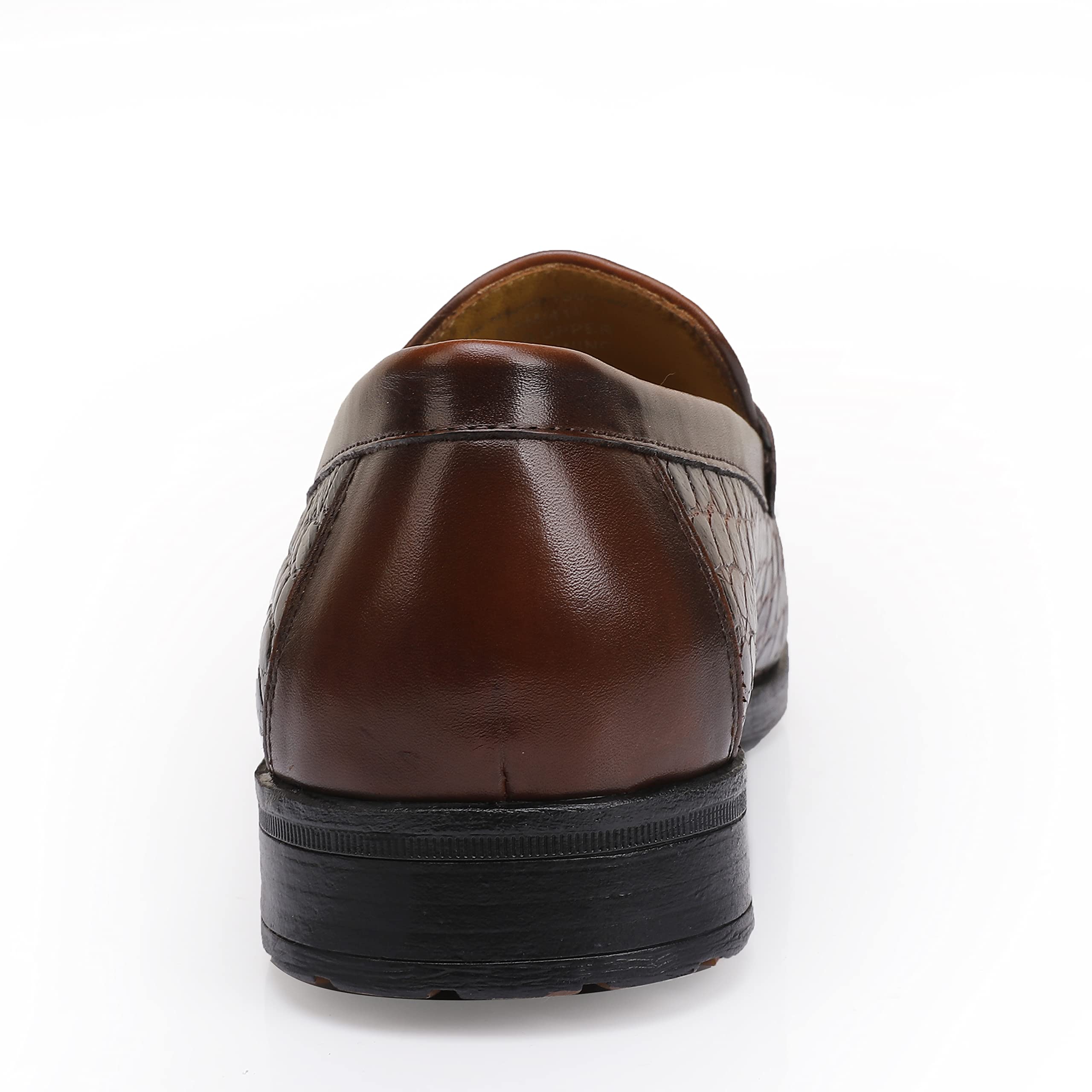 Premium Men's Leather Penny Loafers - Crocodile Print Formal Dress Shoes - Soft Slip-On Loafers for Business & Wedding - Comfortable Office & Evening Wear