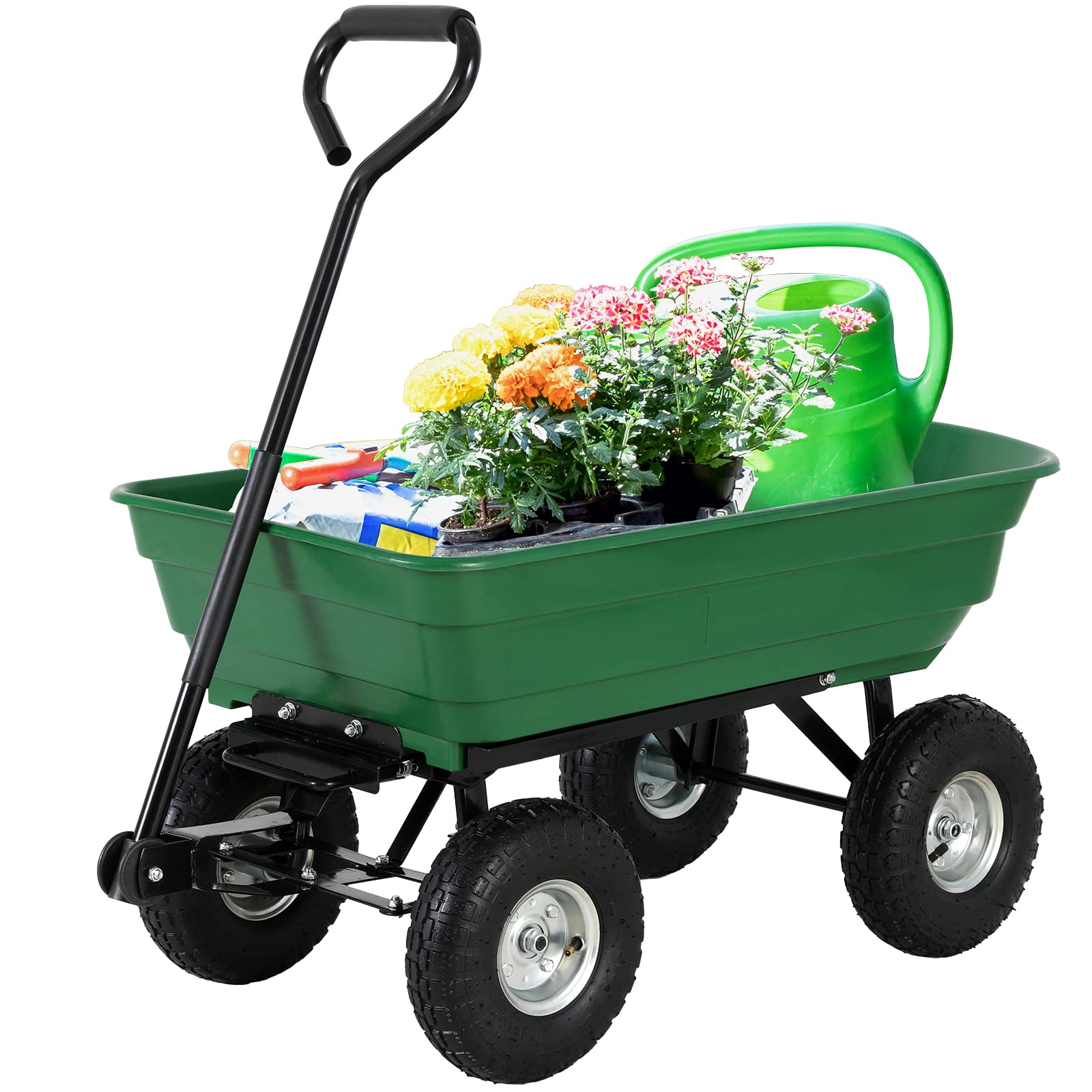 BESTDOOR Heavy-Duty Poly Garden Dump Cart with 10