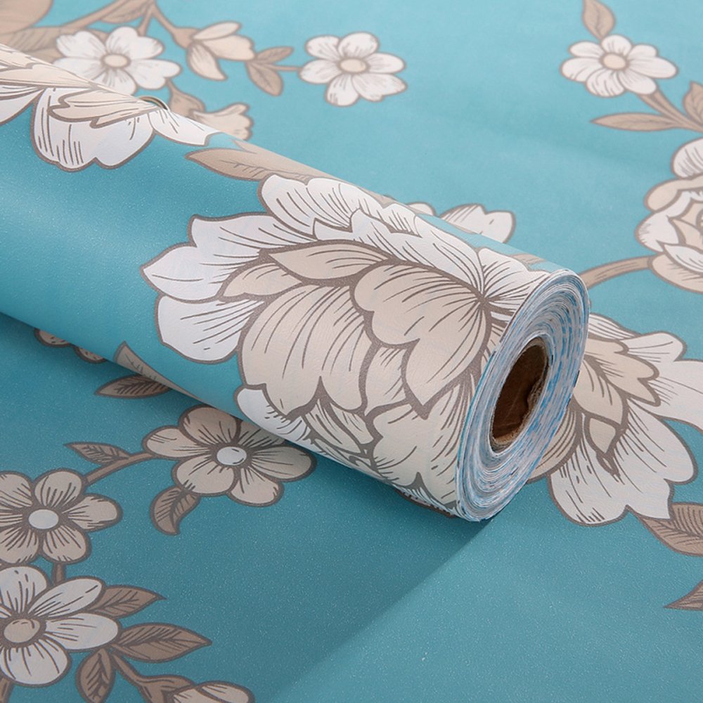 Self Adhesive Floral Shelf Liner - Peel & Stick Wallpaper for Cabinets & Drawers - 17.7x78.7 Inches - Home Decor & DIY Crafts