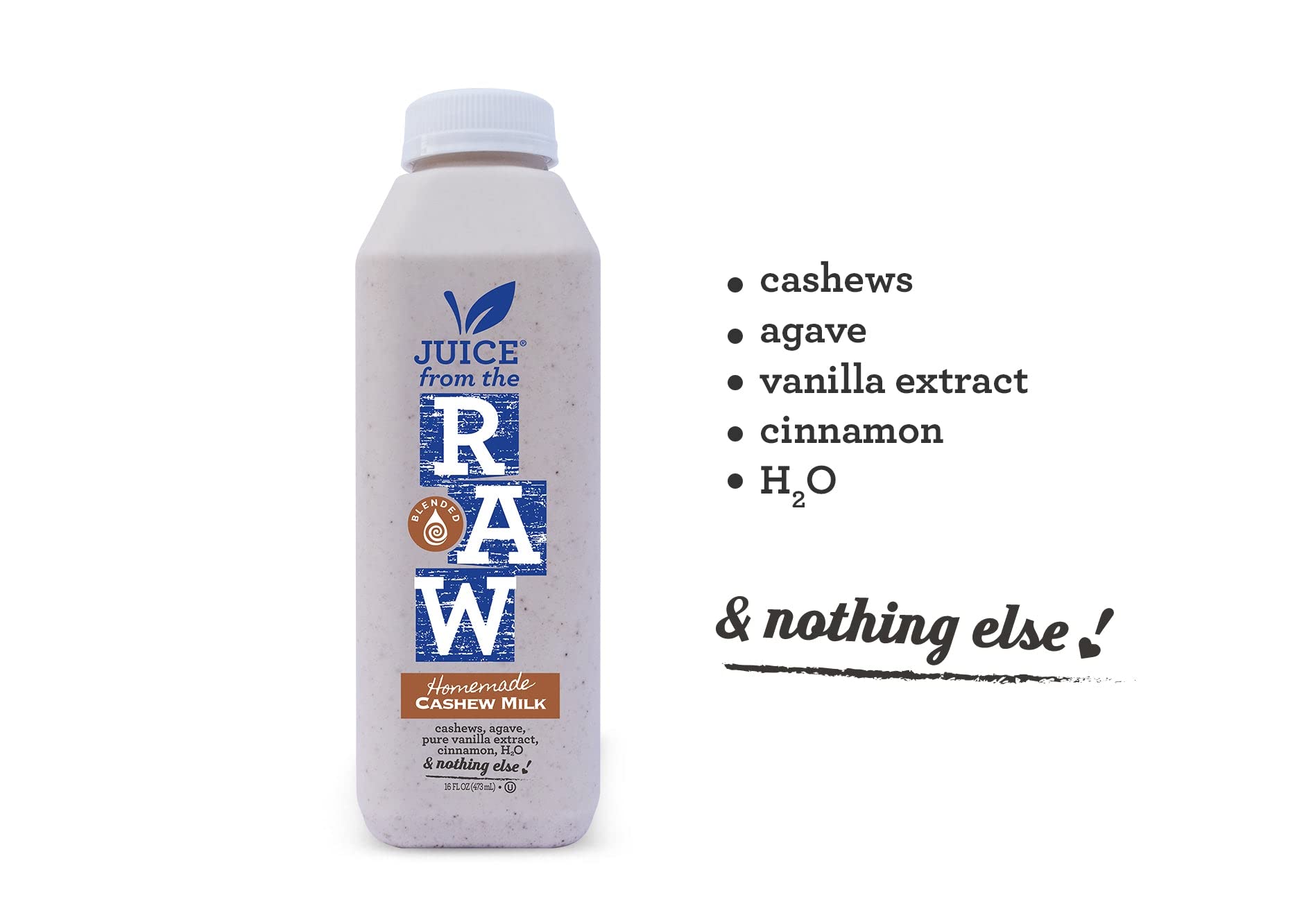 Organic Homemade Cashew Milk by Juice From the RAW® - 12 Pack | Dairy-Free, Vegan Nut Milk Alternative | Perfect for Smoothies, Coffee & Healthy Breakfasts
